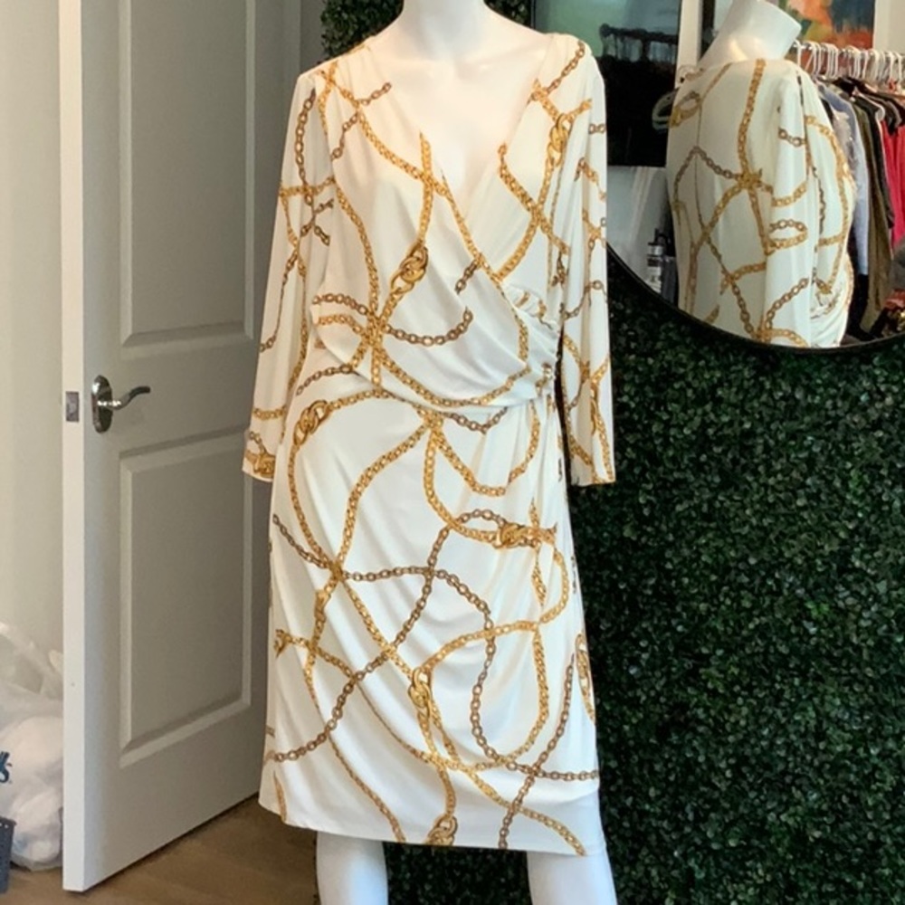 NWOT RALPH LAUREN DRESS SIZE 16 FABULOUS DRESS. Heavy fabric, classic chain